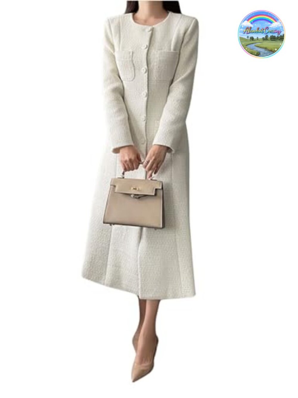 Women's Long Sleeve Tweed Blazer Dress Button Front Business Work